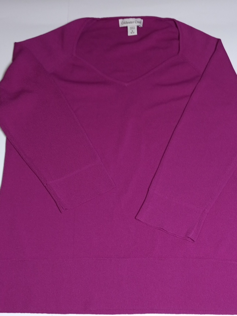 Coldwater Creek Bright Magenta V-Neck Knit Top